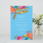 Folkart Blume Fiesta Wedding Einladung Boda (Stehend Vorderseite)