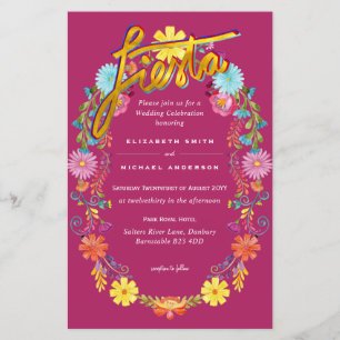 Folkart Blume Fiesta Wedding Einladung Boda