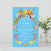 Folkart Blume Fiesta Wedding Einladung Boda (Stehend Vorderseite)