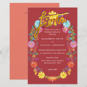 Folkart Blume Fiesta Wedding Einladung Boda (Vorne/Hinten)