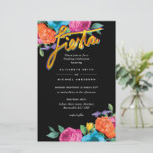 Folkart Blume Fiesta Wedding Einladung Boda (Stehend Vorderseite)