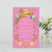 Folkart Blume Fiesta Wedding Einladung Boda (Stehend Vorderseite)