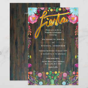 Folkart Blume Fiesta Wedding Einladung Boda