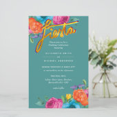 Folkart Blume Fiesta Wedding Einladung Boda (Stehend Vorderseite)