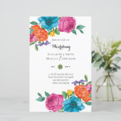 Folkart Blume Fiesta Wedding Einladung Boda (Stehend Vorderseite)