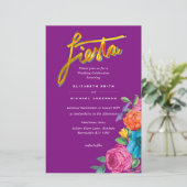 Folkart Blume Fiesta Wedding Einladung Boda (Stehend Vorderseite)