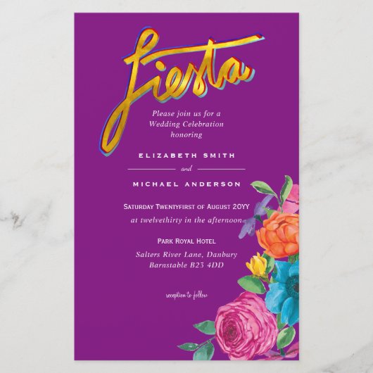 Folkart Blume Fiesta Wedding Einladung Boda (Vorderseite)