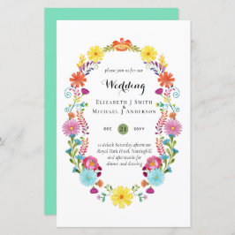 Folkart Blume Fiesta Wedding Einladung Boda