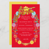 Folkart Blume Fiesta Wedding Einladung Boda (Vorne/Hinten)