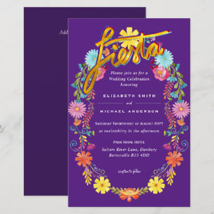 Folkart Flower Fiesta Hochzeits-Einladung Boda 
