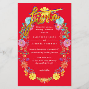 Folkart Flower Fiesta Hochzeits-Einladung Boda 