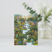FOLKART Frühmorgens VON LORI EVERETT Postkarte (Stehend Vorderseite)