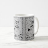FOLKART LANDTIERE SCHAFENSCHAFT ROOSTER Primitiv Kaffeetasse (VorderseiteRechts)