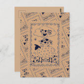 FOLKART LANDTIERE SCHAFENSCHAFT ROOSTER Primitiv Postkarte (Vorne/Hinten)