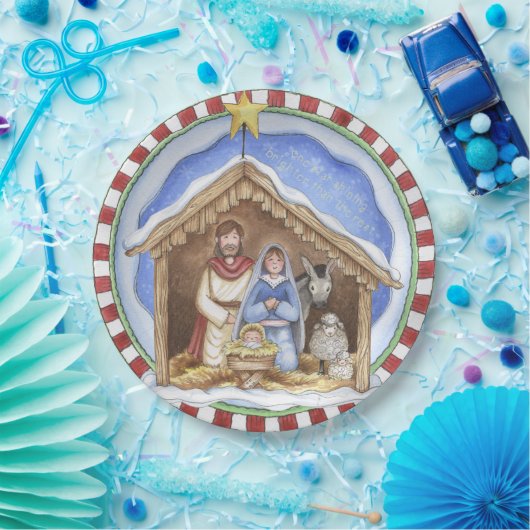 Folkart Nativity-Papier-Teller Pappteller (Party)