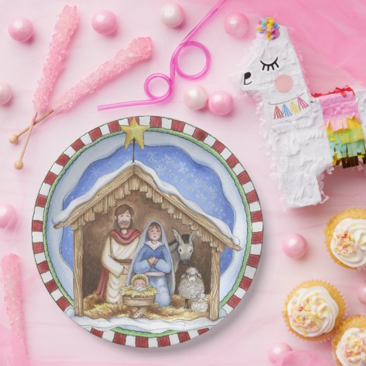 Folkart Nativity-Papier-Teller Pappteller (Party)