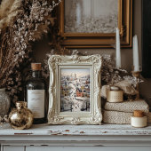 Folkart Style Winter Scene Poster