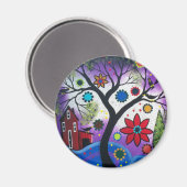 FOLKART VON LORI EVERETT Rainbow Twilight Magnet (Vorderseite/Rückseite)