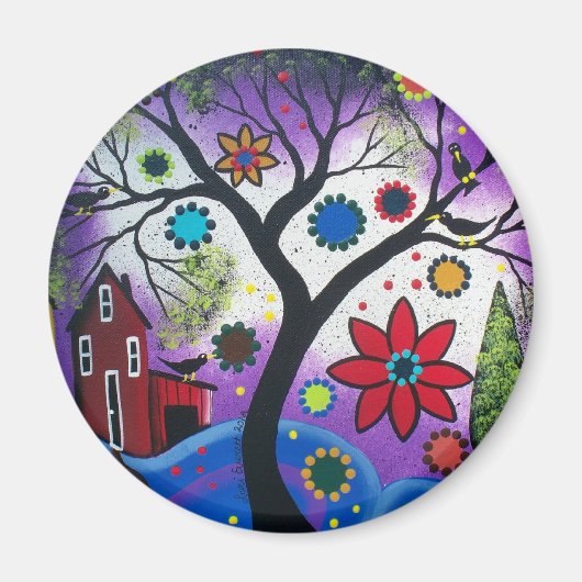 FOLKART VON LORI EVERETT Rainbow Twilight Magnet (Vorne)