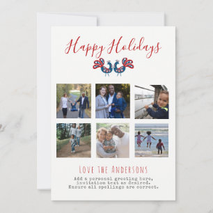 FOLKART Weihnachts FOTO COLLAGE Grußkarten Feiertagskarte