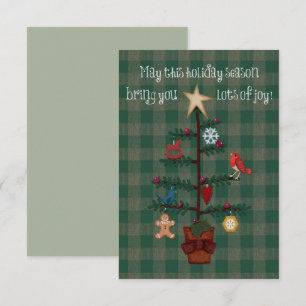 Folkart Weihnachtsbaum Karierte Felt Look