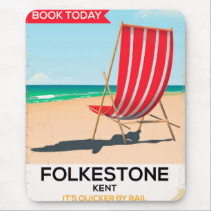 Folkestone Kent Vintage-Strandplakat Mousepad