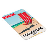 Folkestone Kent Vintages Küstenposter Magnet (Rechte Seite)