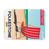 Folkestone Kent Vintages Küstenposter Magnet (Horizontal)