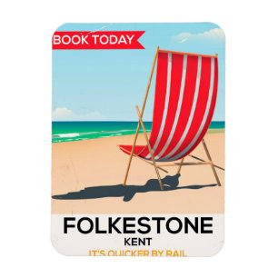 Folkestone Kent Vintages Küstenposter Magnet