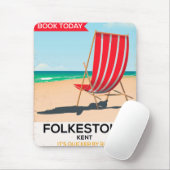 Folkestone Kent Vintages Küstenposter Mousepad (Mit Mouse)