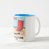Folkestone Kent Vintages Küstenposter Zweifarbige Tasse (VorderseiteRechts)