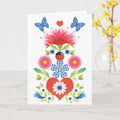 Folkfest-Grußkarte Karte (Gelbe Blume)