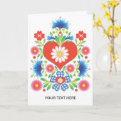 Folkfest-Grußkarte Karte (Gelbe Blume)