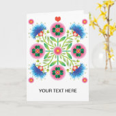 Folkfest-Grußkarte Karte (Gelbe Blume)