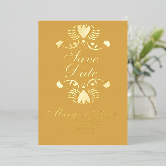 Folkflora Save the Date Einladung gepresste Fohlen (Stehend vorne)