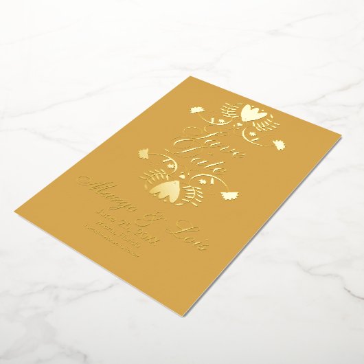 Folkflora Save the Date Einladung gepresste Fohlen (Gedreht)