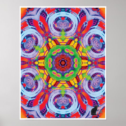 Folkkinetic Collage Kaleidoscope Poster (Vorne)