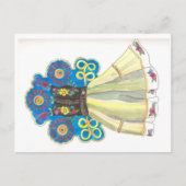 Folkkleid Traditionelles polnisches Kostüm Wasserf Postkarte (Vorderseite)