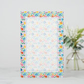 Folkkunst Blume Muster 2 Briefpapier (Stehend Vorderseite)
