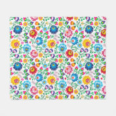 Folkkunst Blume Muster 2 Fleecedecke (Vorderseite (Horizontal))