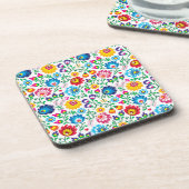 Folkkunst Blume Muster 2 Getränkeuntersetzer (Linke Seite)