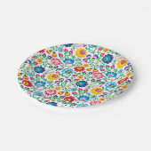 Folkkunst Blume Muster 2 Pappteller (Schrägansicht)