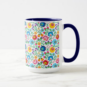 Folkkunst Blume Muster 2 Tasse