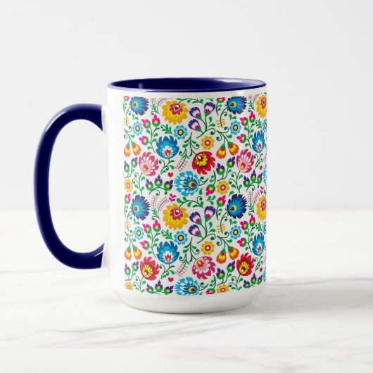 Folkkunst Blume Muster 2 Tasse (Links)