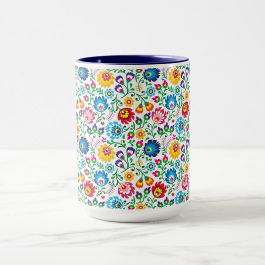 Folkkunst Blume Muster 2 Tasse (Zentrum)