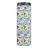 Folkkunst Blume Muster 2 Thermosbecher (Rückseite)