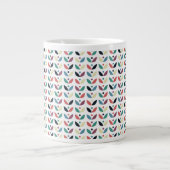 Folkkunst Floral Geometrisches Muster Jumbo-Tasse (Vorderseite)