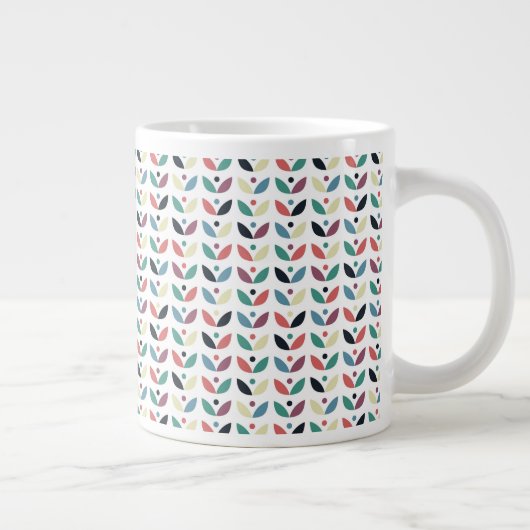 Folkkunst Floral Geometrisches Muster Jumbo-Tasse (Rechts)