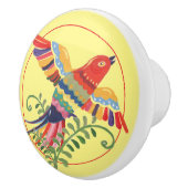 Folkkunst Flying Bird farbig rustikal Retro Gelb Keramikknauf (Rechts)