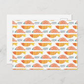 Folkkunst schwimmen Fischmuster Feiertagspostkarte (Vorne/Hinten)